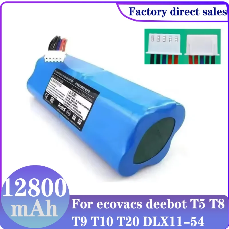 vhbw batteria sostituisce Ecovacs 201 1913 4200, 201 1913 4201, S10 Li 144 5200 per home cleaner turchese (5200mAh, 14,4V, Li Ion
