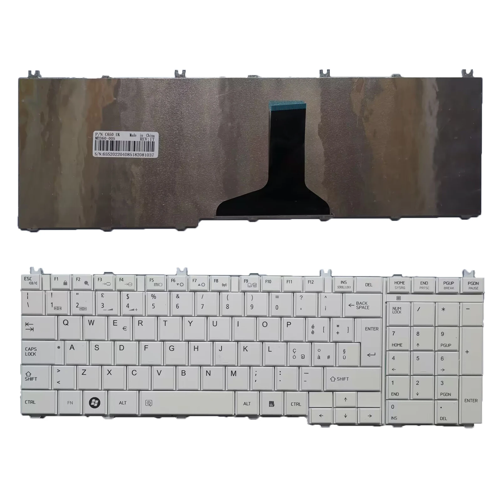 

NEW IT Keyboard FOR TOSHIBA Satellite C650 C655 C660 L650 L655 L670 WHITE