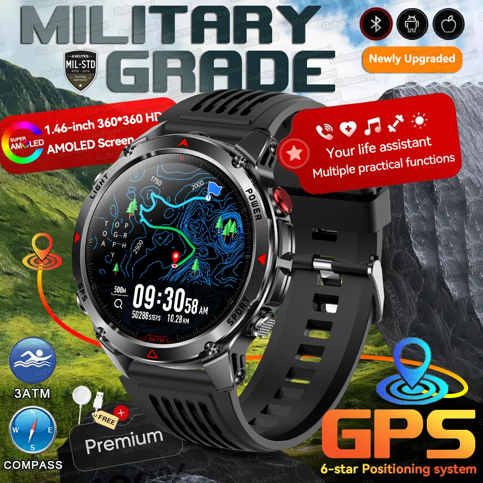 Smartwatch GPS Forerunner 570, wodoodporność 3ATM, ekran AMOLED, MULTI-BAND GNSS, kompas, wysokościomierz, latarka, smartwatch sportowy dla mężczyzn