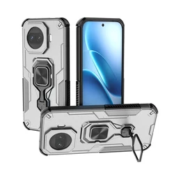 Enhanced Magnetic Ring Kickstand Phone Case with Multi - Layer Protection for Vivo iQOO Z11 Turbo (Grey )