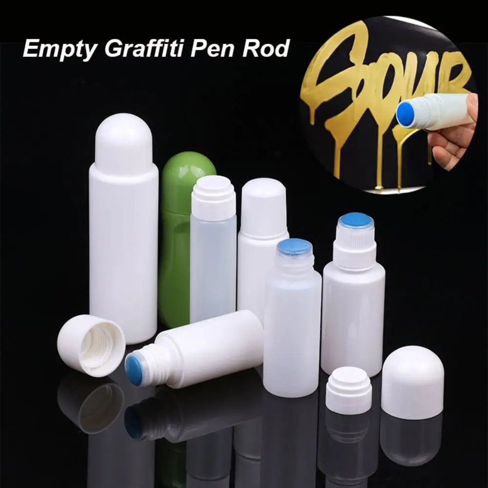 2PCS Refillable ink Plastic Transparent Barrels Tube Graffiti Pens Flowing Pen Paint Pen Accessories Empty Rod