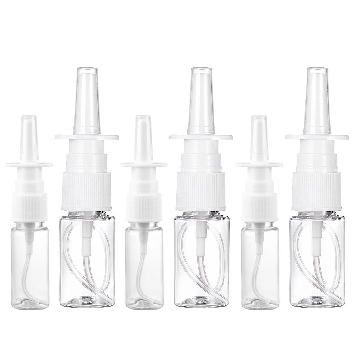 

10pcs/20pcs Empty Plastic Nasal Nasal Wash Pump 10/15/30ml Sprayer Mist Spray Bottles Refillable Bottling Packaging Perfume