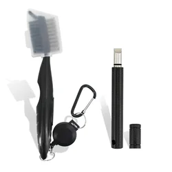 Deluxe Golf Club Cleaner Brush with Carabiner and Groove Sharpener - Premium Golf Sports Accessory (Brush - Groove cleaner)