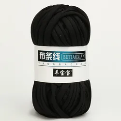 Thick Soft Cloth Yarn for Knitting & Crochet - Ideal for Handbags, Blankets, Mats, Slippers & Baskets, 100g (27 black)