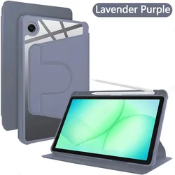 360° Rotating Transparent Acrylic Case with Pen Slot (XZYKL - Purple)