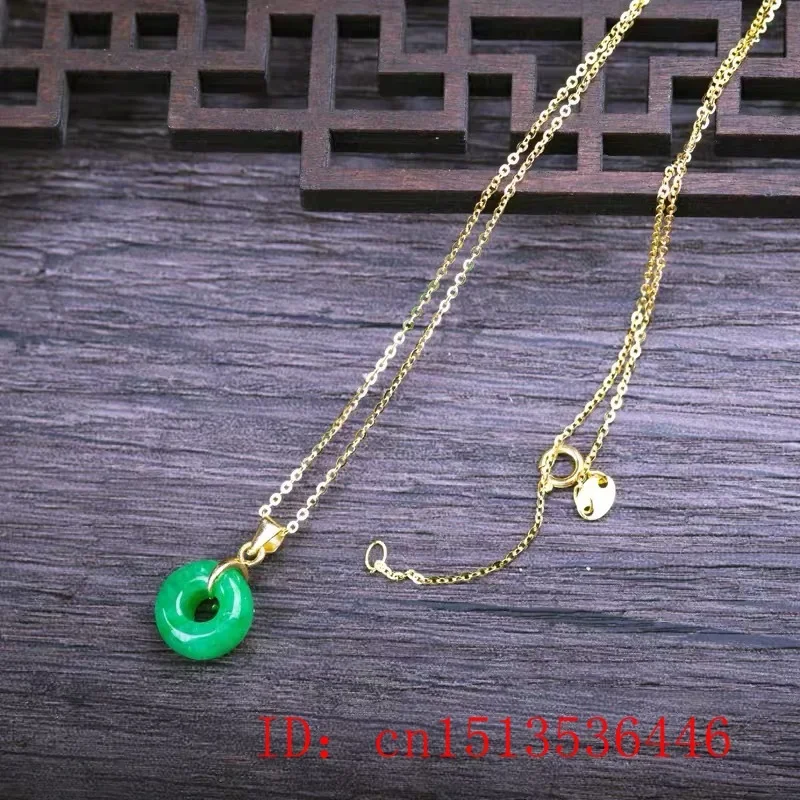 Natural Jade 13-15mm Beads Pendant Necklace Charm Jewellery