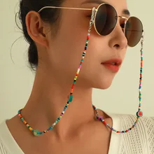

Bohemian Colored Mask Strap Beaded Glasses Chains Women Face Mask Lanyard Anti Slip Women's Neck Chain For Eyeglass Sunglasses