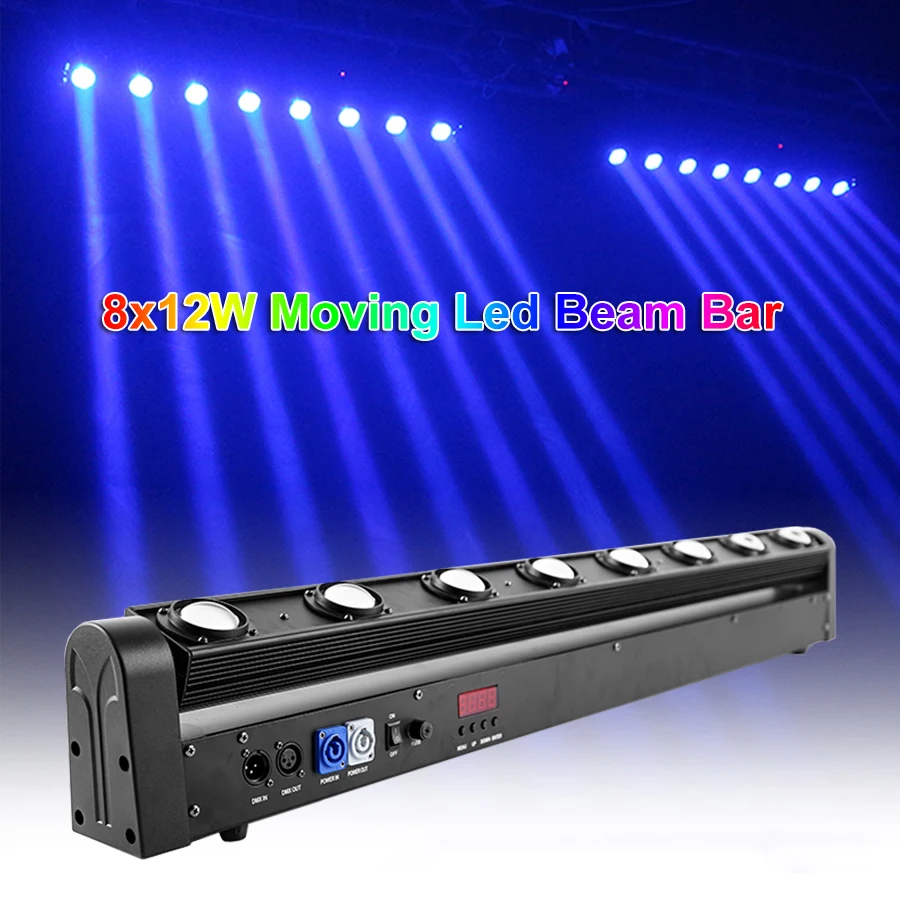 8x12W LED RGBW 4in1 Stage Moving Head Light DMX Hot Wheel Infinite Rotating Beam