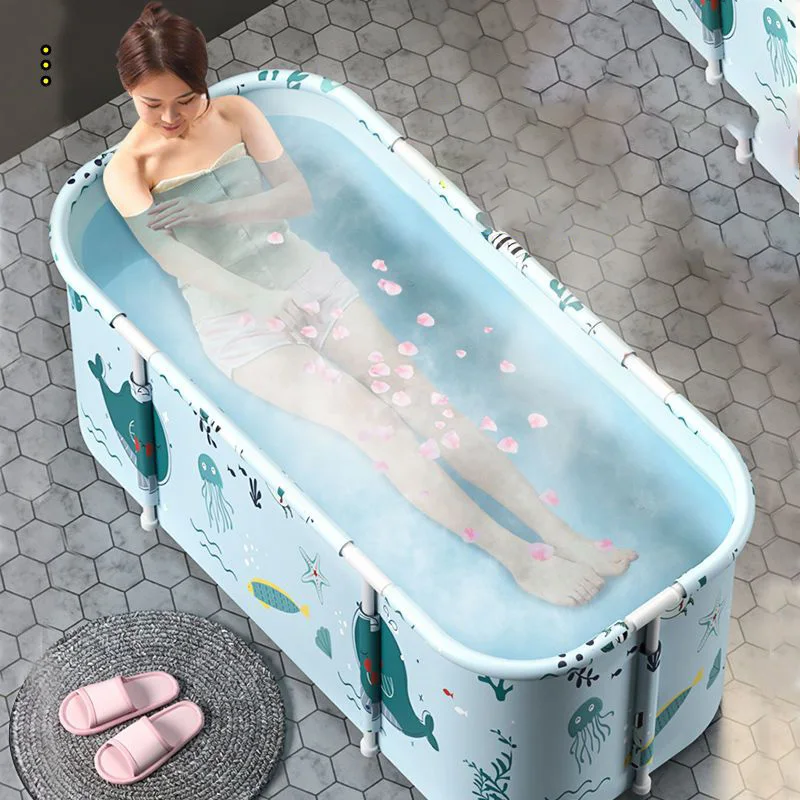 

Large Collapsible Spa Bathtub Adult Bath Tub Barrel Plastic Thicken Portable Bathtub Home Insulation Folding Bath Bucket Barrel