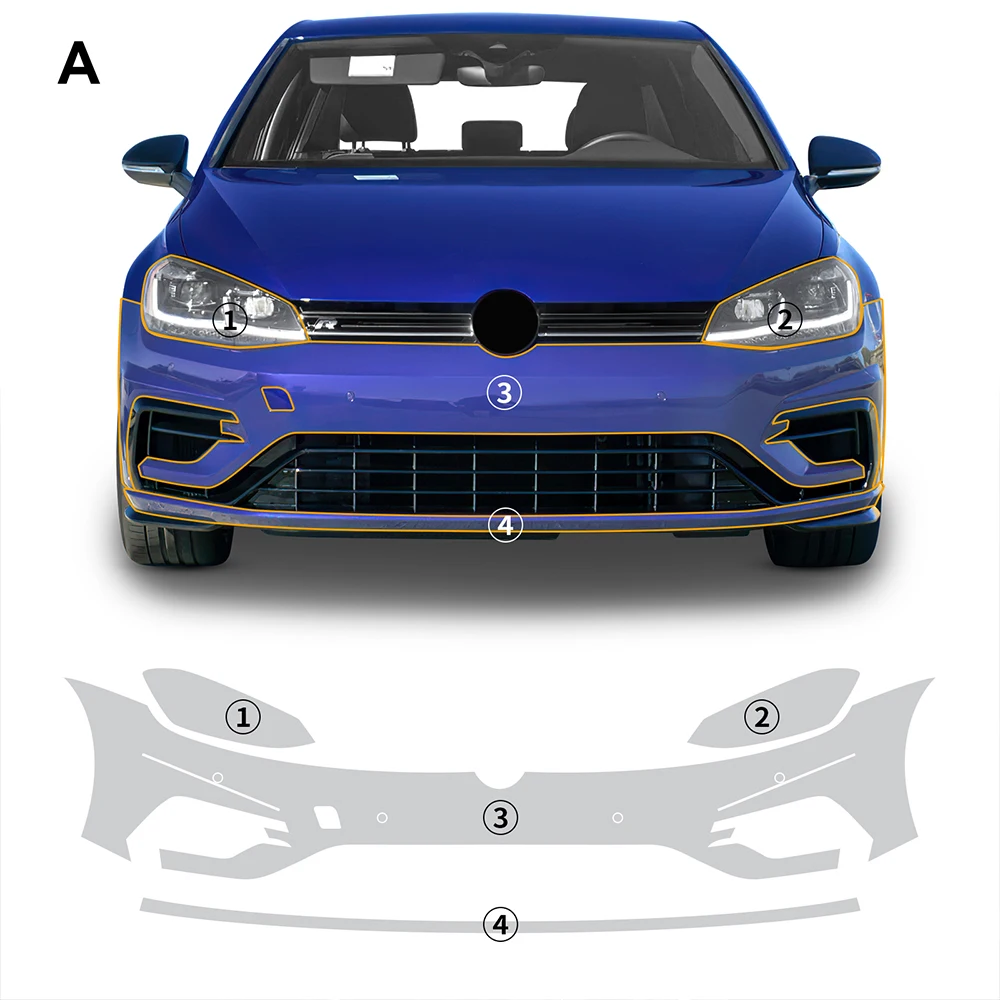 Front-rear-Anti-Scratch-Sticker-for-Volkswagen-Golf-R-2018-16-Car ...