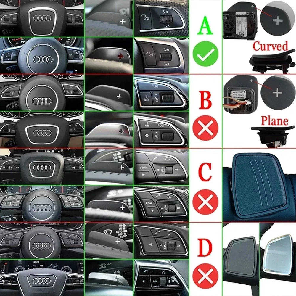 2Pcs Steering Wheel Paddles Extension Shifters For Audi A4 B8 A3 8P S3 A5 A6 S6 C6 Q5 A8 R8 TTS MK2 8J Avant DSG Car Styling