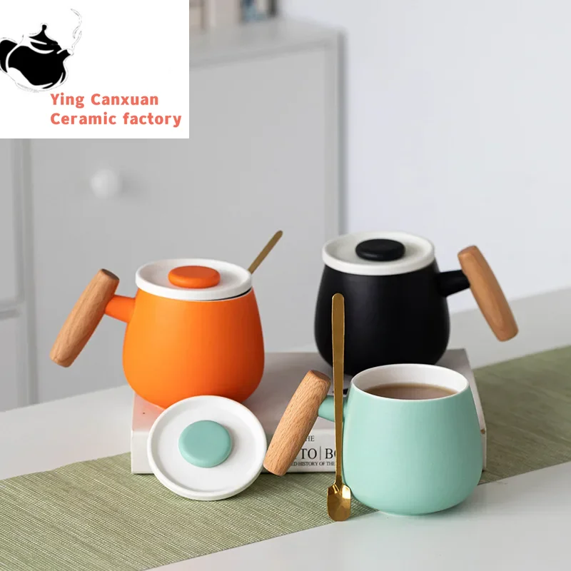 

Creative Gift Individual Porcelain Coffee Mug with Cover Spoon Cup Travel Water Cup Mugs Coffee Cup Mugs Cups Coffee Mug
