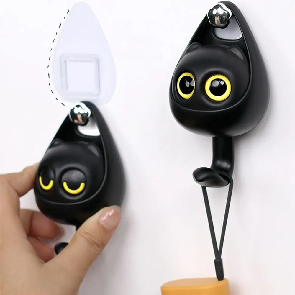 

Creative Cute Cartoon Big Eyes Cat Self-adhesive Hooks for Clothes Hat Scarf Key Holders Rack Home Decoration Wall Shlef Hanger