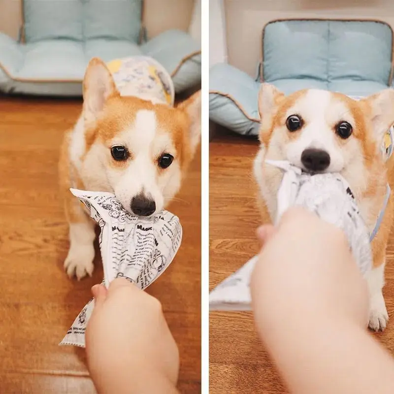 

Dog toy Bite resistant grinding teeth relief sound newspaper ringing paper toy Teddy Corgi small and medium-sized pet supplies