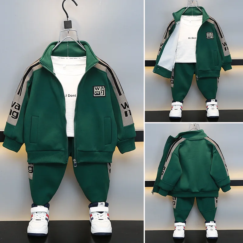 

New Kids Clothes Long Sleeve Cardigan Zipper Tops+Pants 2PCS Autumn Spring Baby Boys Casual Set 2-8Yrs New Boutique Sport Outfit