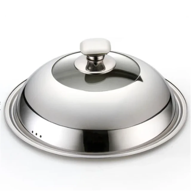 Visible Cooking Wok Pan Lid Stainless Steel Universal Pan Cover Visible  Replaced Lid for Frying Wok Pot Quality Dome Wok Cover - AliExpress