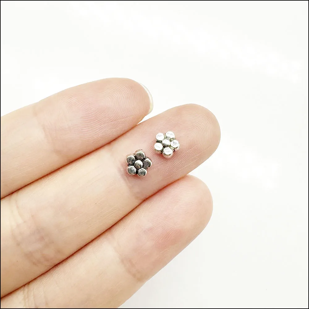 작은 별 하트 꽃 참 앤티크 실버 컬러 스페이서 비즈 쥬얼리 액세서리 DIY