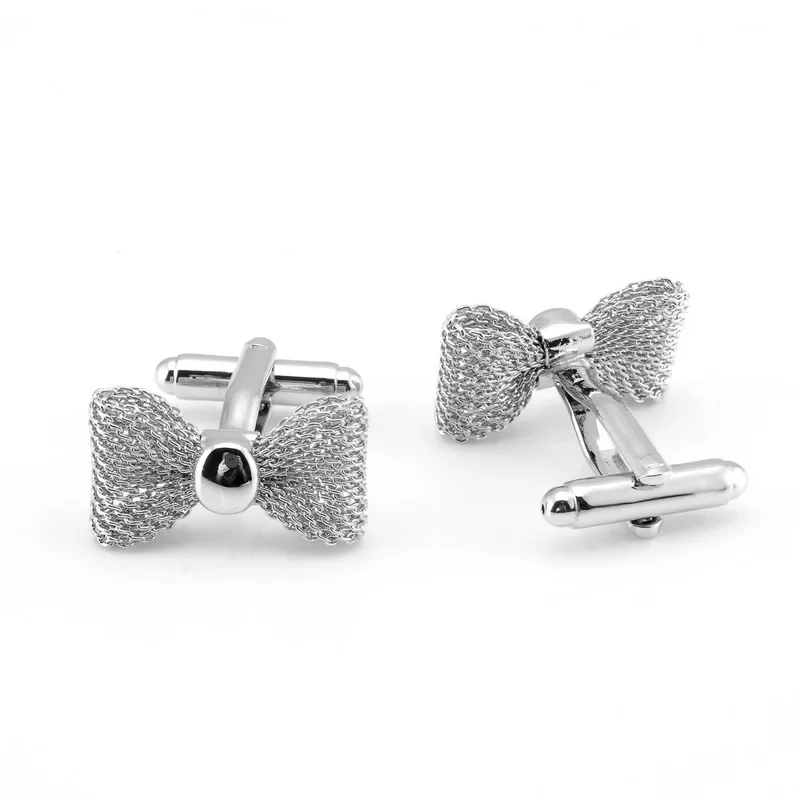Metal Bow Cuff Links New Trendy Gold Sliver Color Business Party Shirts for Cufflinks Men Gifts Accessories mens cufflinks