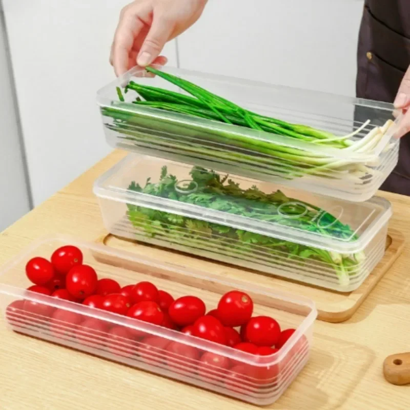 5/1Pcs Noodle Storage Box Long Noodle Preservation Box Plastic Large Capacity Spaghetti Rectangle Food Fresh-keeping Sealed Box 5