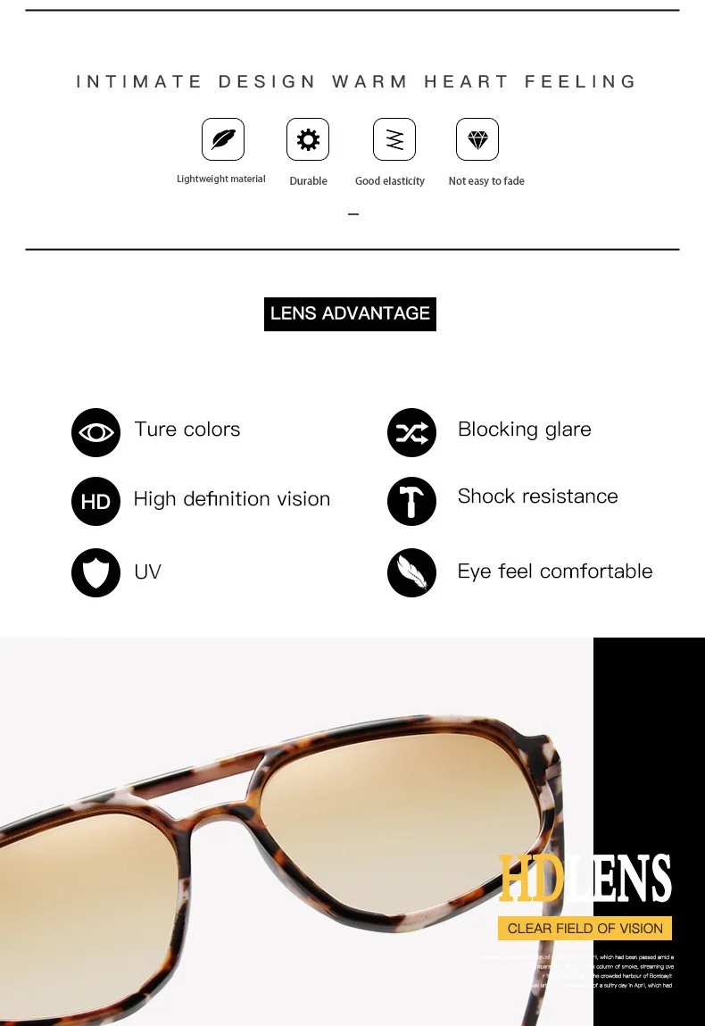 SO & EI Mode Frauen Doppel Brücken Sonnenbrille Shades UV400 Trend Männer Cat Eye Leopard Sonnenbrille – Detail 2