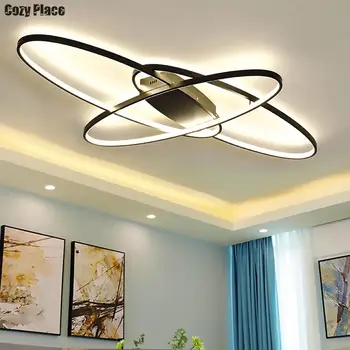 LED Ceiling Chandelier Ceiling Light LED Modern Geometric Home Decor Lighting Indoor Lamp Living Room Chandeliers Black/White 2