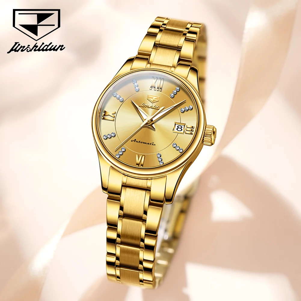 JSDUN 8933 Watch For Women Classic Luxury Elegant Mechanical Women Watch Diamond Scale Waterproof Original Business Wristwatch