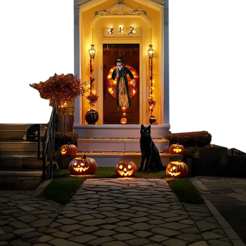 Halloween Eerie Illuminated Hanging Witch Horror Toy Voice Controlled Luminous Soundmaking Ghost Ghost House Horror Decoration