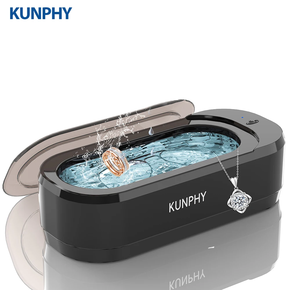 KUNPHY Ultrasonic Jewelry Cleaner 12oz 46KHz Professional Sonic Cleaner with One-Touch Operation Sonic Cleaner for Rings Glasses image 1