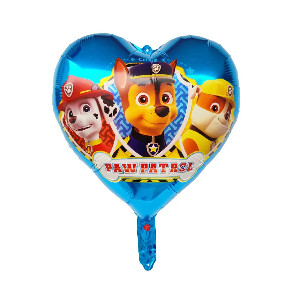 10/50 Stück Paw Patrol Ballon Rund Herz Cartoon Hund Aluminiumfolienballon Kindergeburtstag Party Dekoration Helium Globos – Detail 2