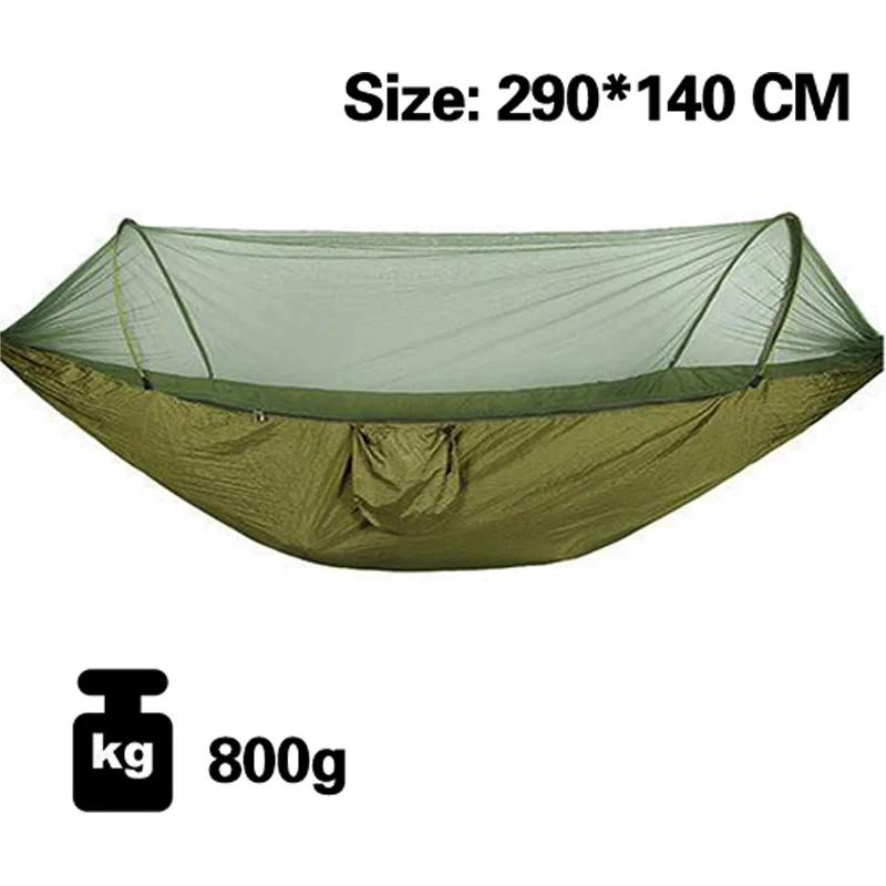 260x140cm Outdoor Double Camping Hammock with Mosquito Net and Rain Fly Tarp Lightweight Parachute Hammocks for Travel Hiking camping hammock