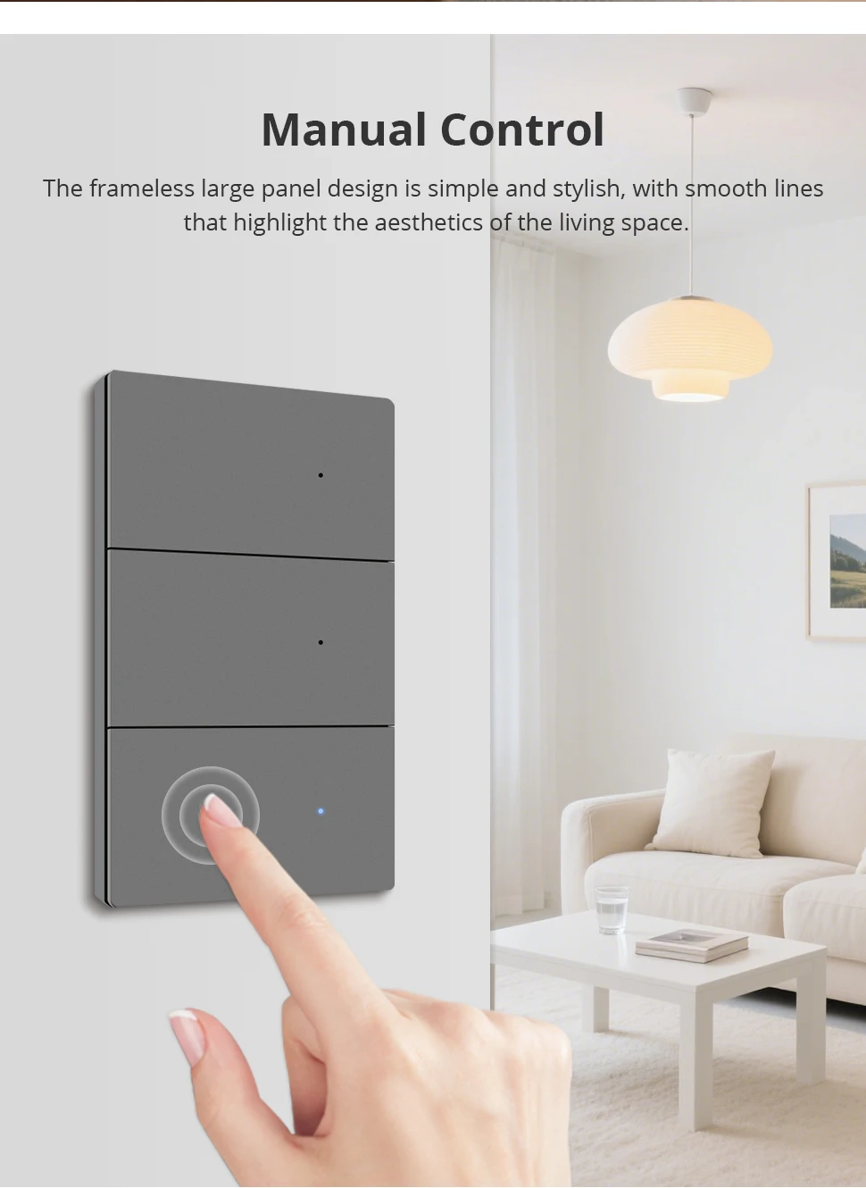 Matter WiFi Smart Wall Light Switch 1 2 3 4 Gangs with Aluminum Alloy Panel Work