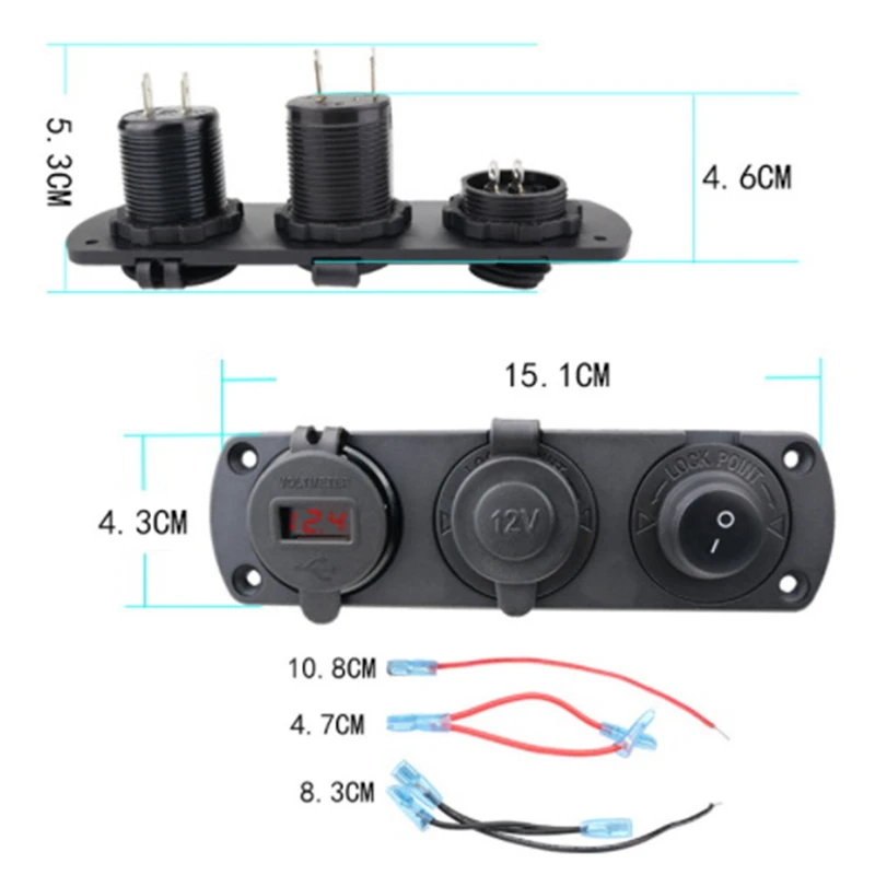RV ؾ Ʈ    ,  ڵ  QC3.0 USB ܼƮ г, 12V  , 3 in 1