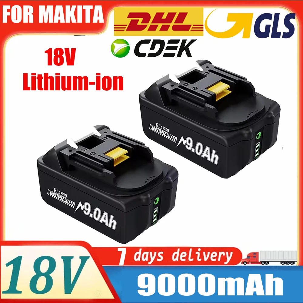 Power Tool Battery Rechargeable Lithium Batteries 18V 9000mAh For Makita
