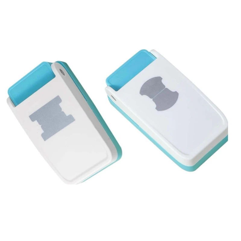 

File Tab Punch For Crafting 1.5In 2 Shapes DIY Index Tab Puncher Label Tag Paper Punch White&Blue 2Poece