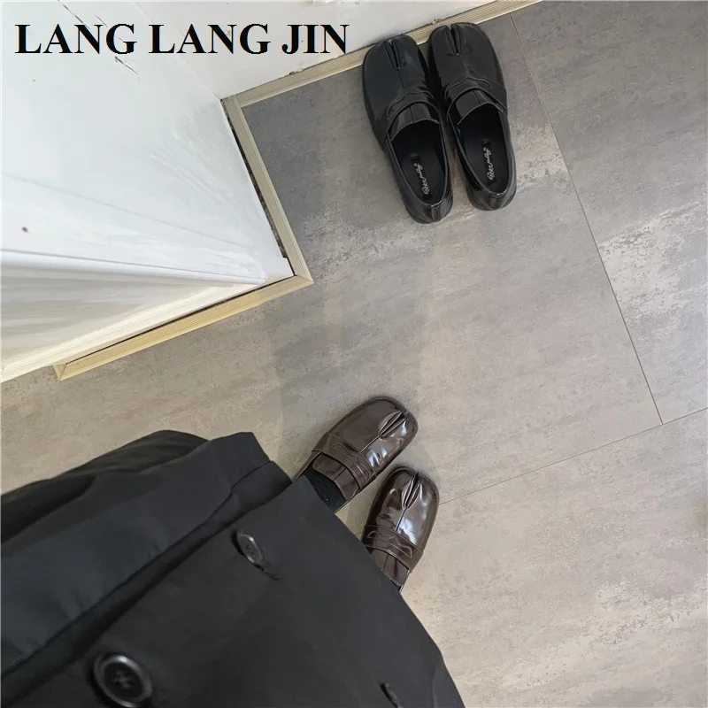 Women Flats Tabi Ninja Moccasins Round Split Toe Shallow Lazy Slip On Slingback Mules Leather Shoes Soft Loafers Slip On  Ballet 4