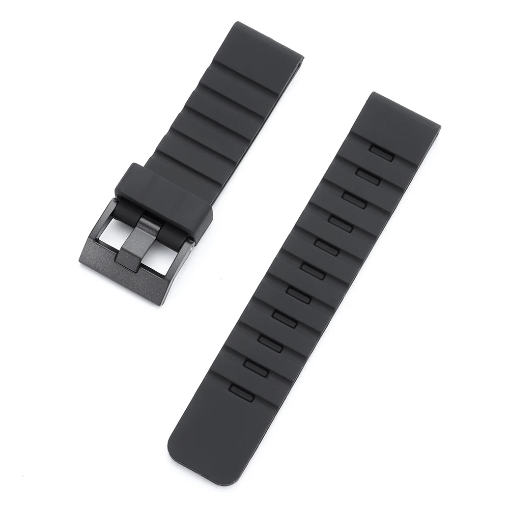 Black Waterproof Silicone Rubber Wristband - Universal Fit