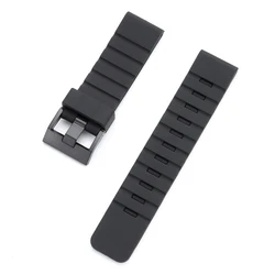 Black Waterproof Silicone Rubber Wristband - Universal Fit - 28mm (Black)
