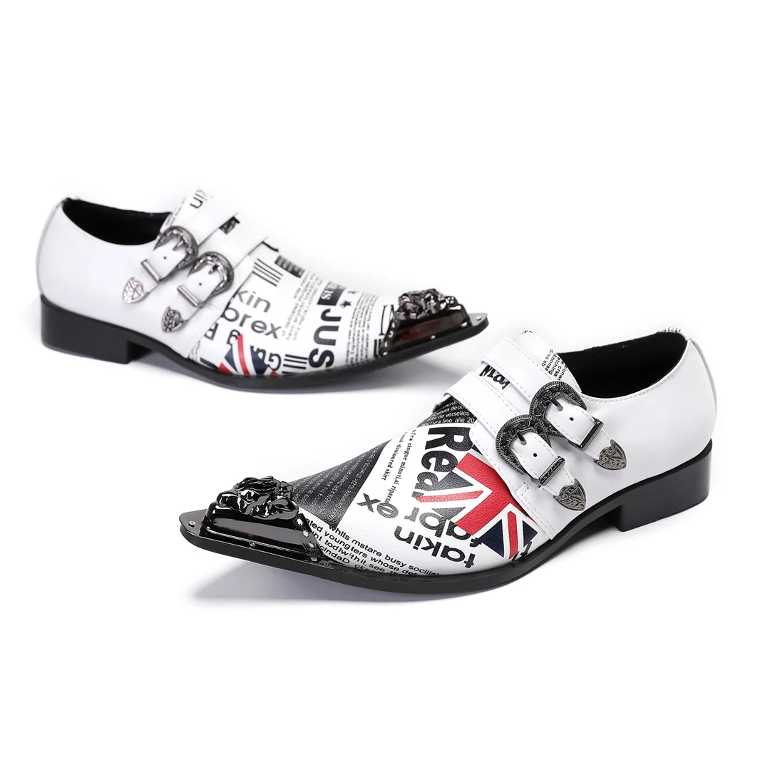 Italian style fashionable white leather dress, men's pointed slippers, formal, business, party shoes for men!