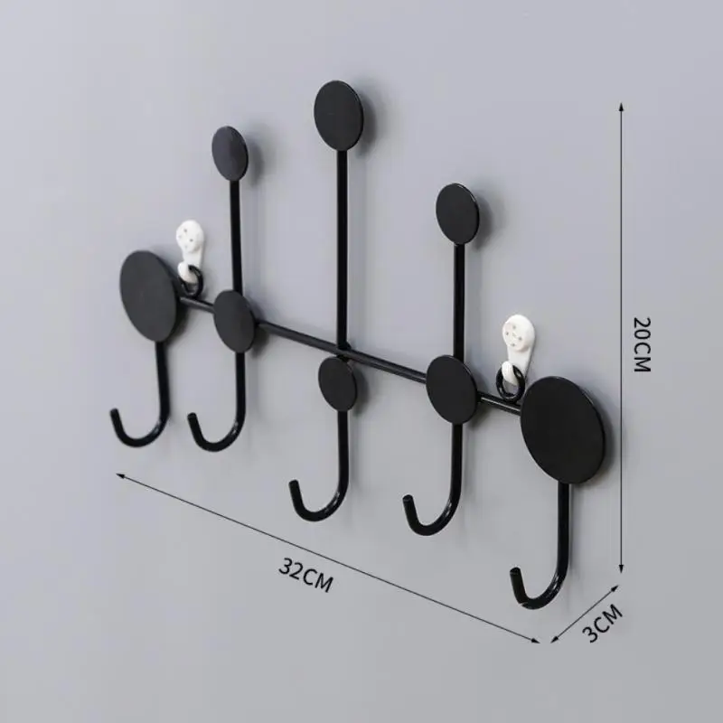 Clothes Hook Clothes Rack Wall Mounted Coat Rack Key Storage Holder Home Decoration Iron Wall Accessories
