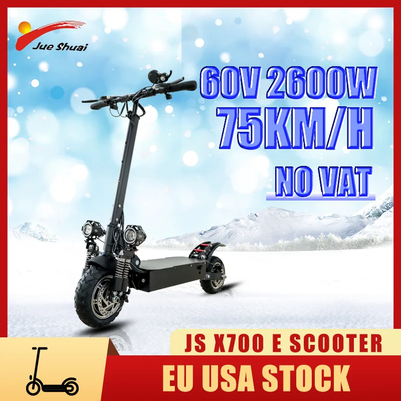 

X700 60V 2600W Dual Motor Electric Scooter with Li-ion Battery Electric Scooter with Disc Brake Max Load 150KG Max Speed 75KM/H