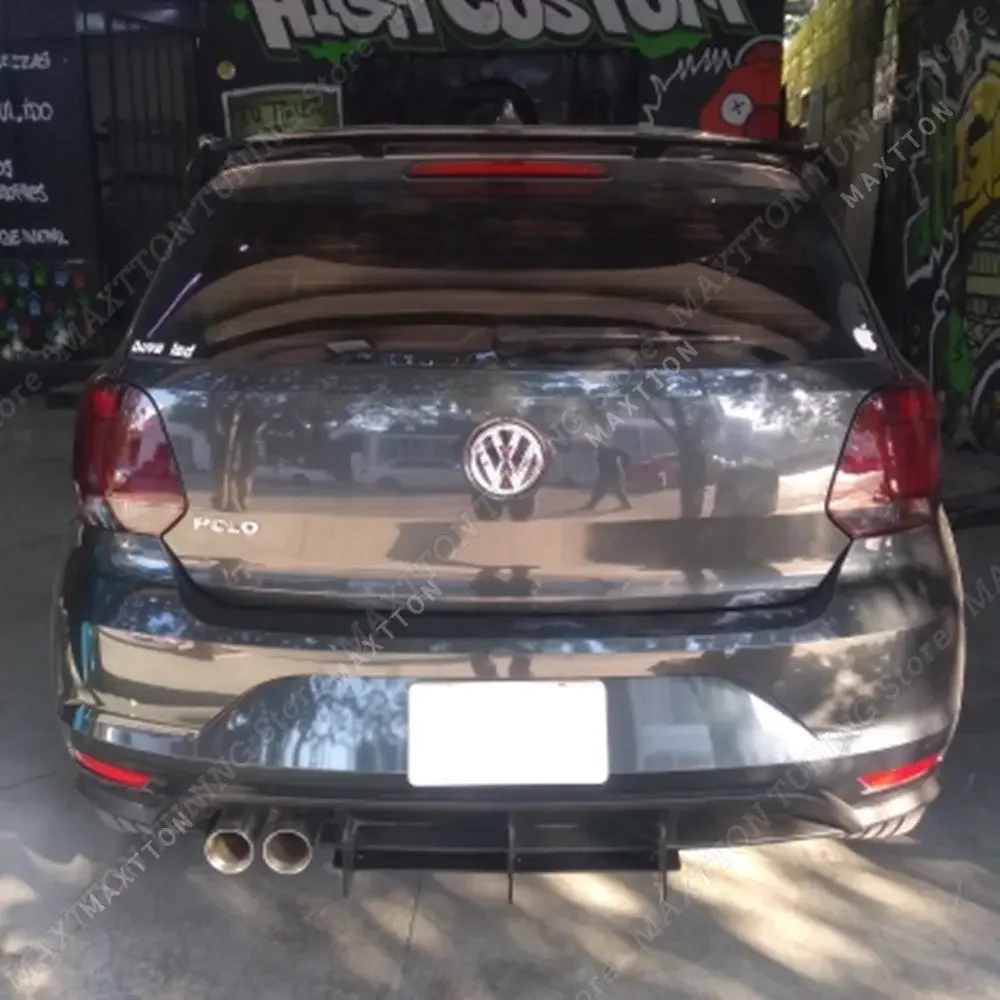 Rear Bumper Diffuser Spoiler Splitter for VW Polo MK5 GTI 3 Fins Polo 5 MK5 GTI 6R 6C 2/4 Door BodyKits Tuning 2010-