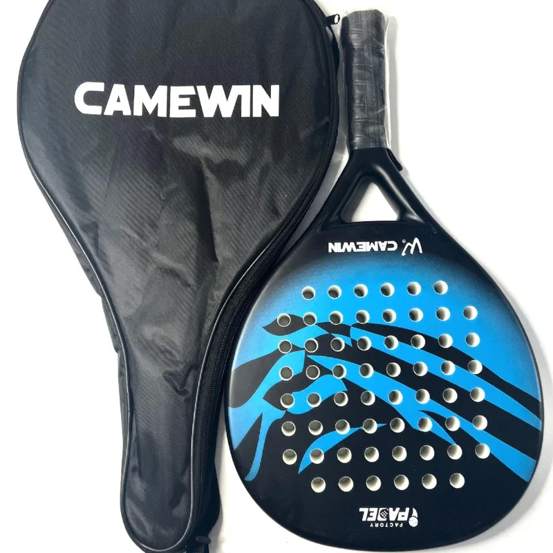 Pro-Level Padel Racket-3K Carbon Fiber & EVA High-Bounce Core w/Tec Rubber Grip, Tournament-Ready Round Shape Includes Cover