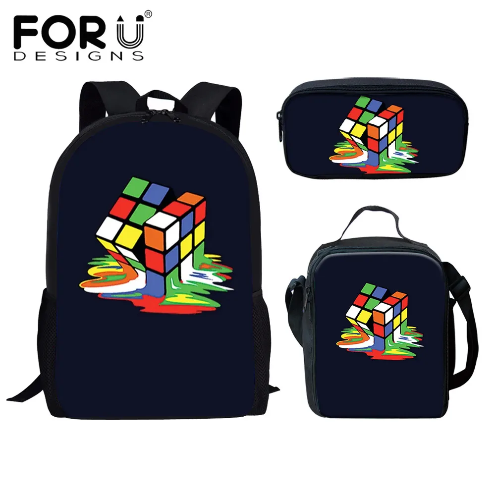 Forudesigns Schoolbags Backpack For Teenagers Rubik's Cube Pattern Large  Capacity Student Backpack Boys Girl School Book Bag Set - School Bags -  AliExpress
