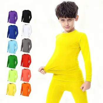 Kids Children Boy Girl Running Long T Shirt Fitness Sport Basketball Football Outdoor Hiking Jogging Riding Soccer Clothes J26 1
