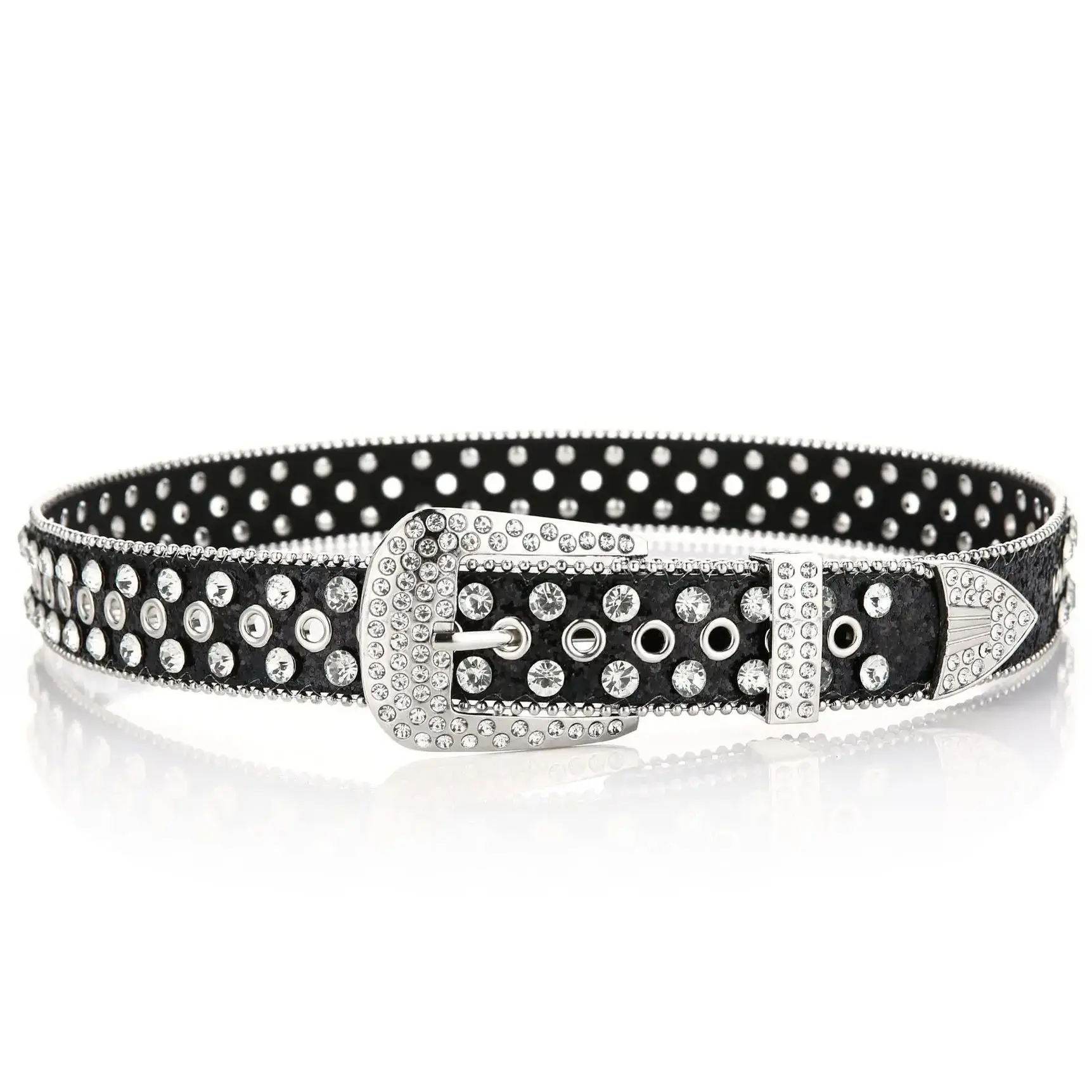 Western-Style Rhinestone Embellished Belt
