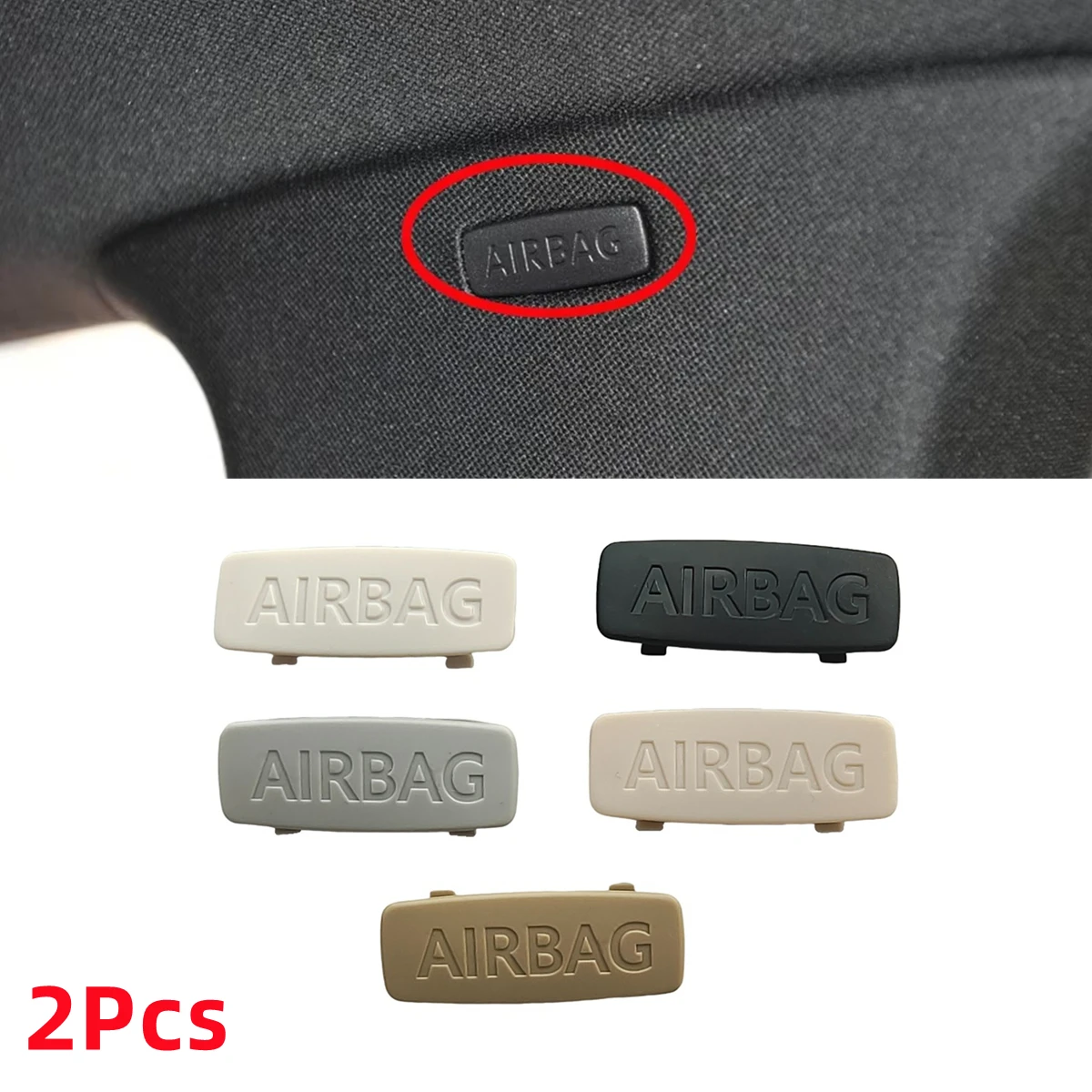 2Pcs A B C Pillar Airbag Emblem Trim Cap For VW Golf 5 6 7 GTI Jetta MK5 MK6 Passat CC B6 B7 Polo 3C0853437C 1K8853437 5G0853437