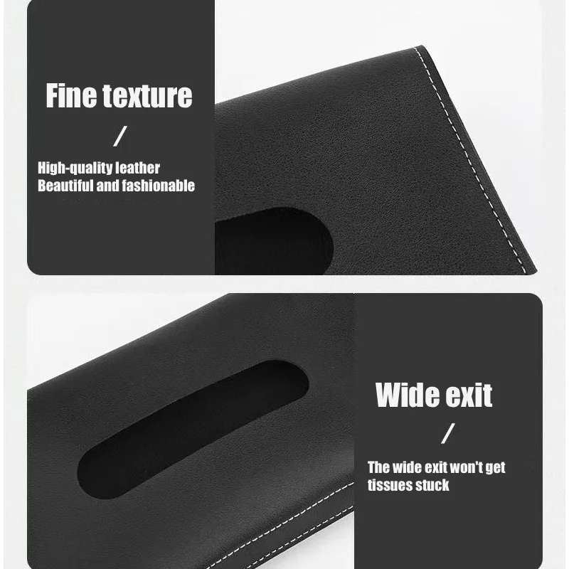1 Pcs Car Tissue Box PU Soft Leather Hanging Sun Visor Creative Car Storage Interior Accessories