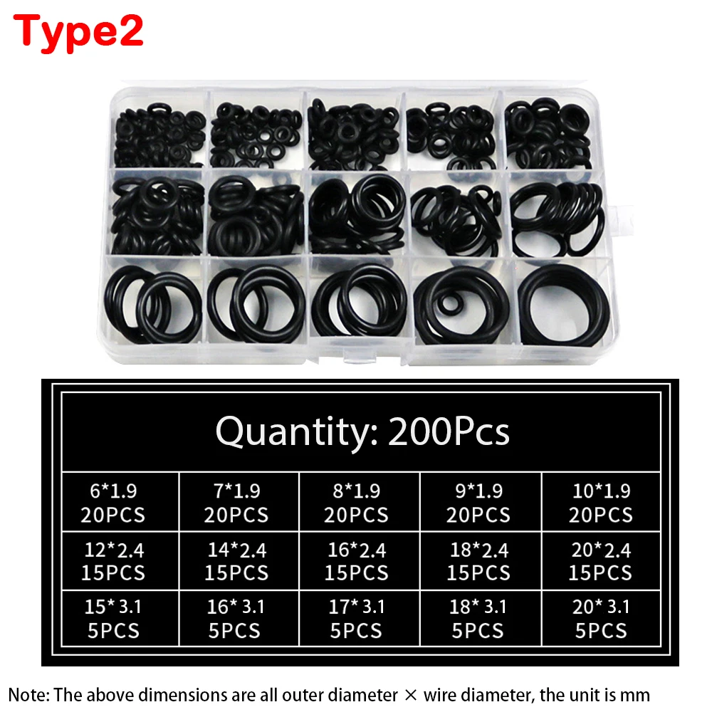 Rubber O Ring Set Gaskets Seal Nitrile Rubber Bands High Pressure O-Rings Repair Kit Sealing Elastic Band