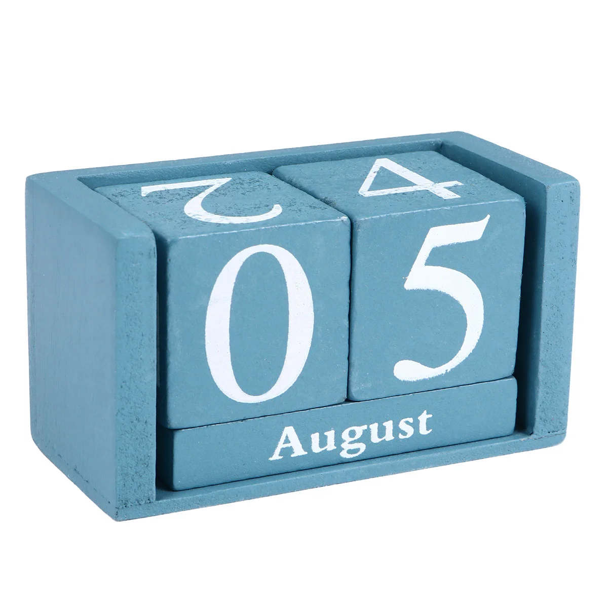 

Wooden Perpetual Calendar Cubes Spanish Desk Home Office Decoration Vintage