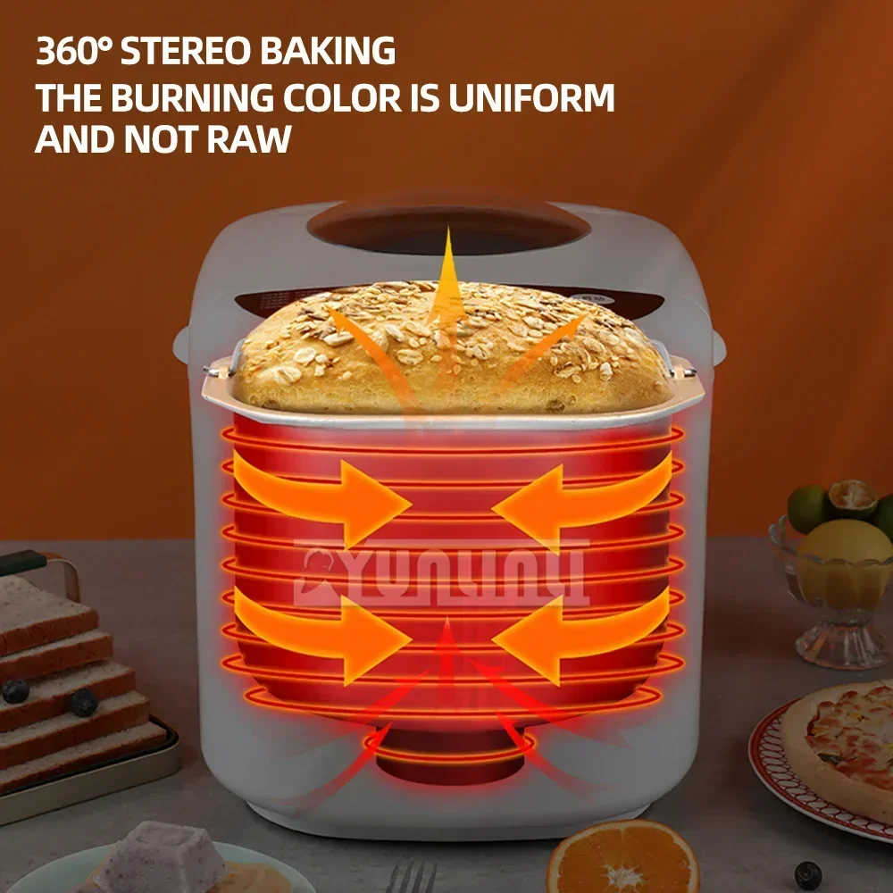 Automatic Multifunction Bread Maker Household Intelligent Dough Mixer Kitchen Cooking Appliances 3